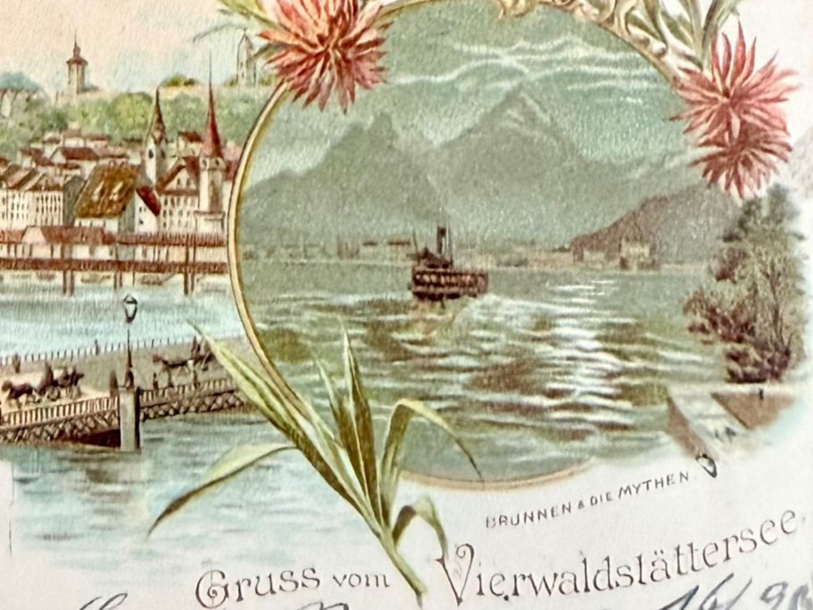Cartoline postali: Luzern - Litho - 1898... Schön ! – Usato da Lutry venduto da Ediego 2