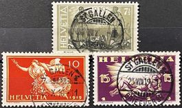 1919 Satz Friedensmarken Voll-⦿ St. Gallen