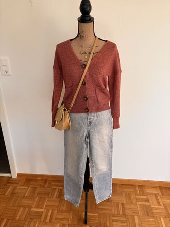Warme Strickjacke in Herbstfarbe, Grösse XS, Top Zustand!