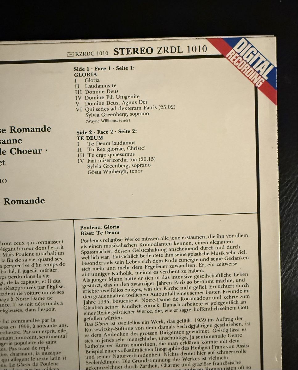 Dischi in vinile: Schallplatte Gloria Te Deum Vinyl LP – Usato da Goldach venduto da Messerguru 2