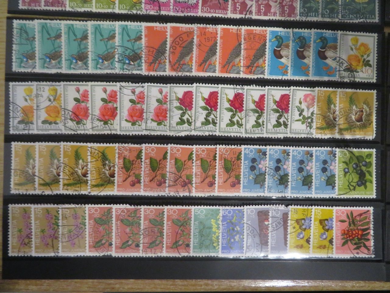 Alle Briefmarken: Pro Juventute grosser Posten auf 4 Doppelsteckkarten – Gebraucht aus Spreitenbach von heitersberg54 8