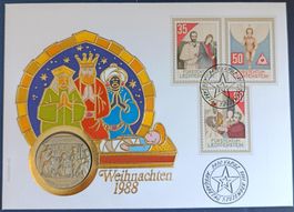Numisbrief Weihnachten 1988 mit Silbermedaille ab 1 Fr. !