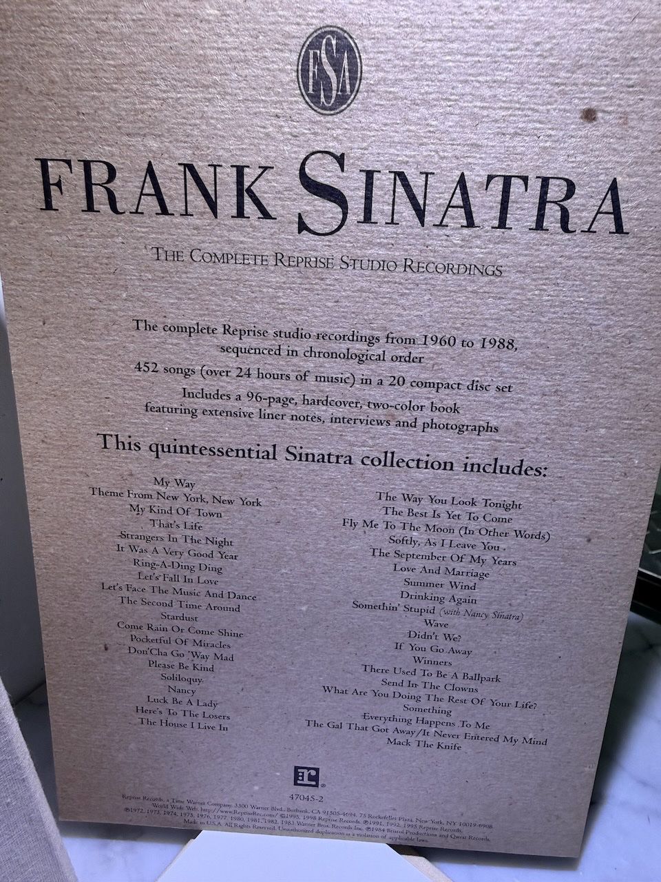 CD: Frank Sinatra - Complete Reprise Collection, 20 CDs – Usato da Immensee venduto da Pelab 2