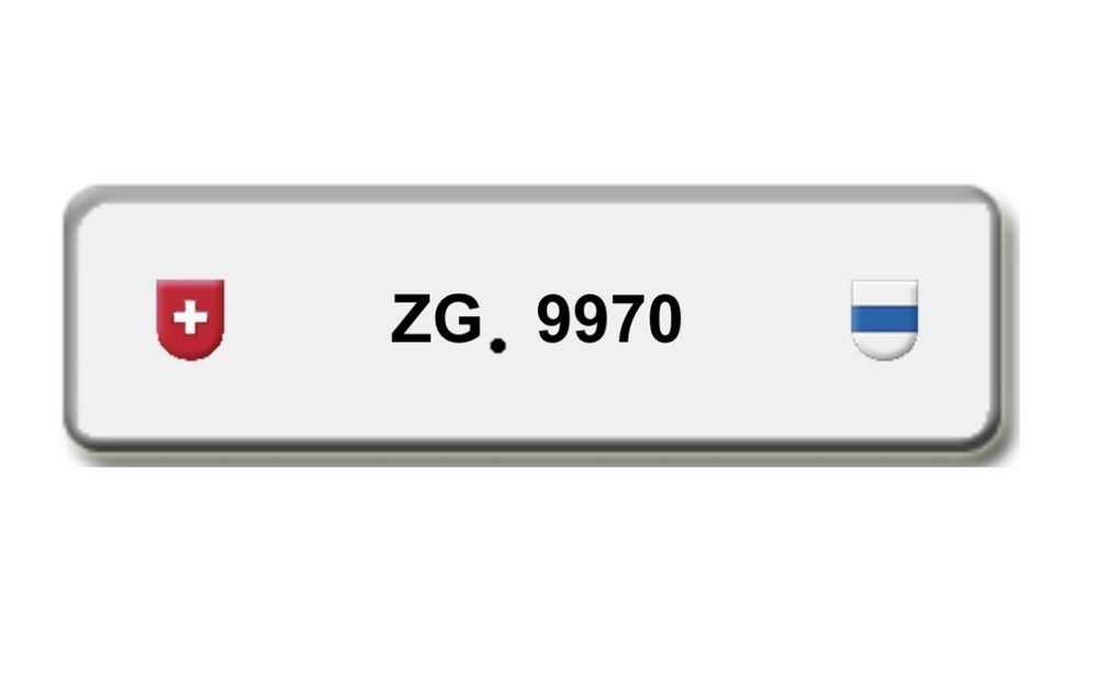 Kontrollschild 9970 ZG | Kaufen auf Ricardo