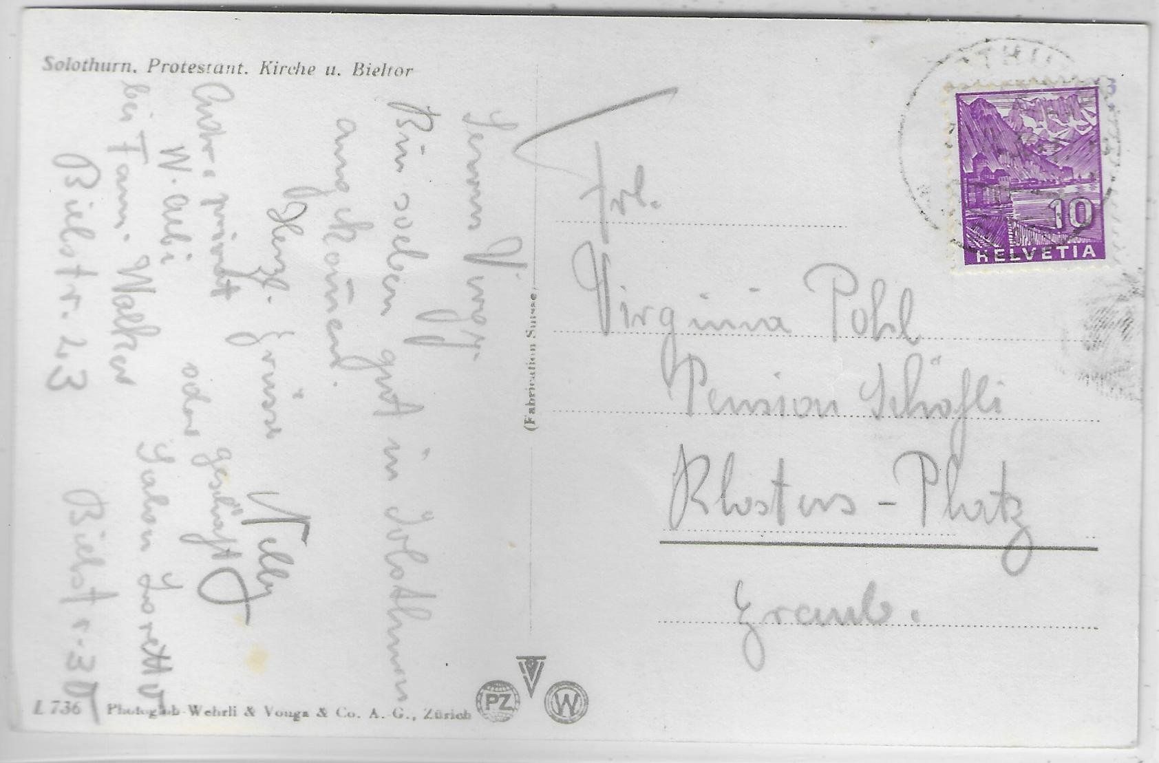 Cartoline postali: Solothurn - Protetant. Kirche und Bieltor - animee – Usato da Ettingen venduto da Kartenplanet 1