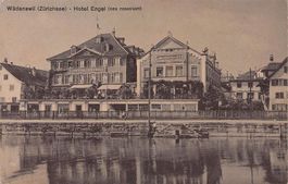 Wädenswil, Hotel Engel (neu renoviert), gelaufen um 1925-30