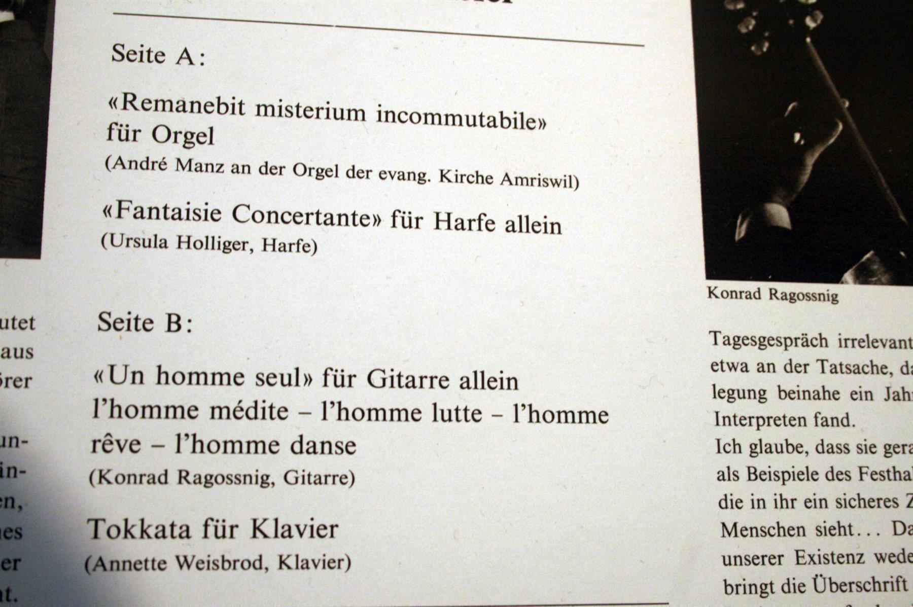 Libri: ARMIN SCHIBLER: Remanebit misterium... – Usato da Bern venduto da vinyl-heaven 1