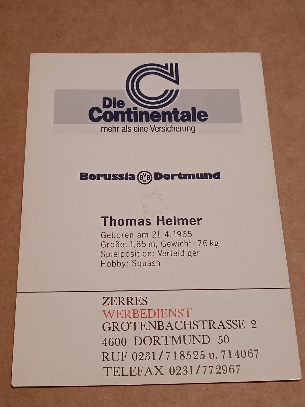 Autografi: Thomas Helmer - handsigniert BVB - Borussia Dortmund – Usato da Menziken venduto da Artographs 1