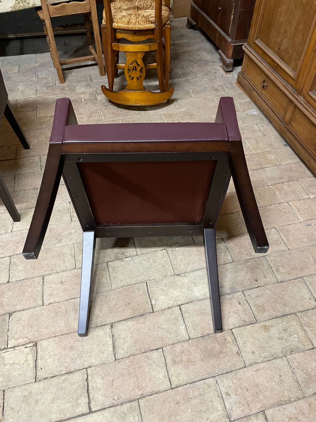 Poltrone: 3 Fauteuils design en cuir, couleur bordeaux – Usato da Etoy venduto da mtr_w696 5