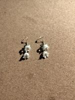 Cottagecore: Pfirsich-Glockenblumen Weiss Ohrringe