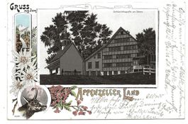 Gruss aus Appenzeller Land (AR) Schlachtkapelle Stoss  Litho