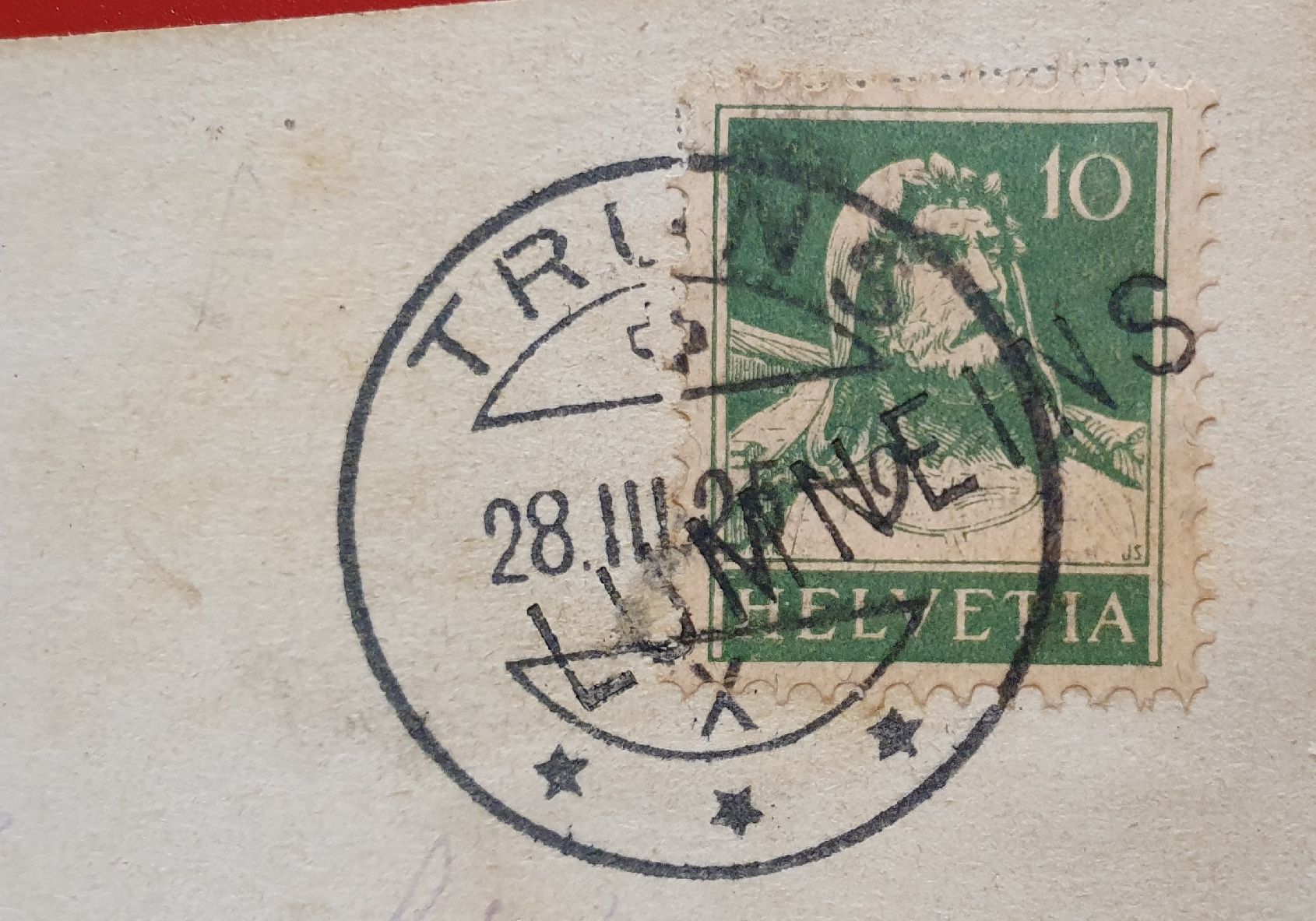 Tutti i francobolli: Truns 1925 - mit Stabstempel LUMNEINS – Usato da Kreuzlingen venduto da Rschweiz1 1