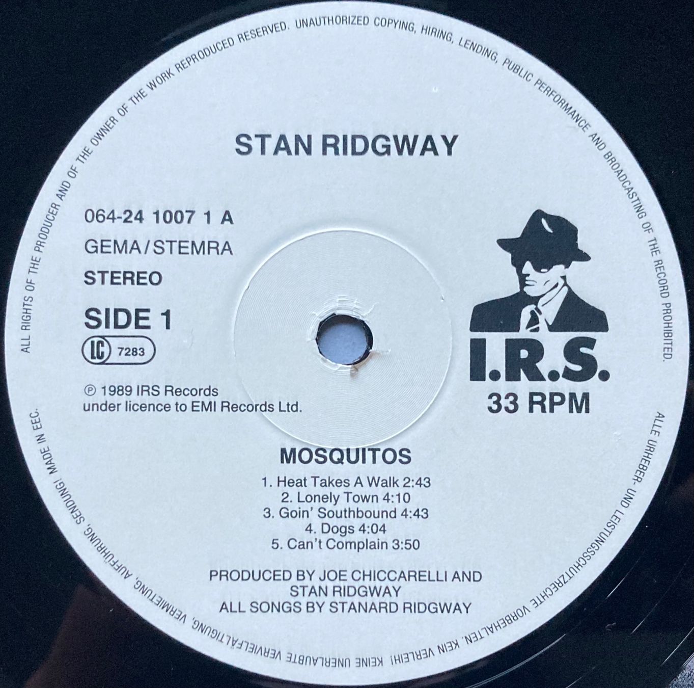 Dischi in vinile: STAN RIDGWAY - MOSQUITOS – Usato da Poliez-Pittet venduto da Newtown-Records 3