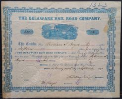 Aktie: The Delaware Rail Road Company 1891