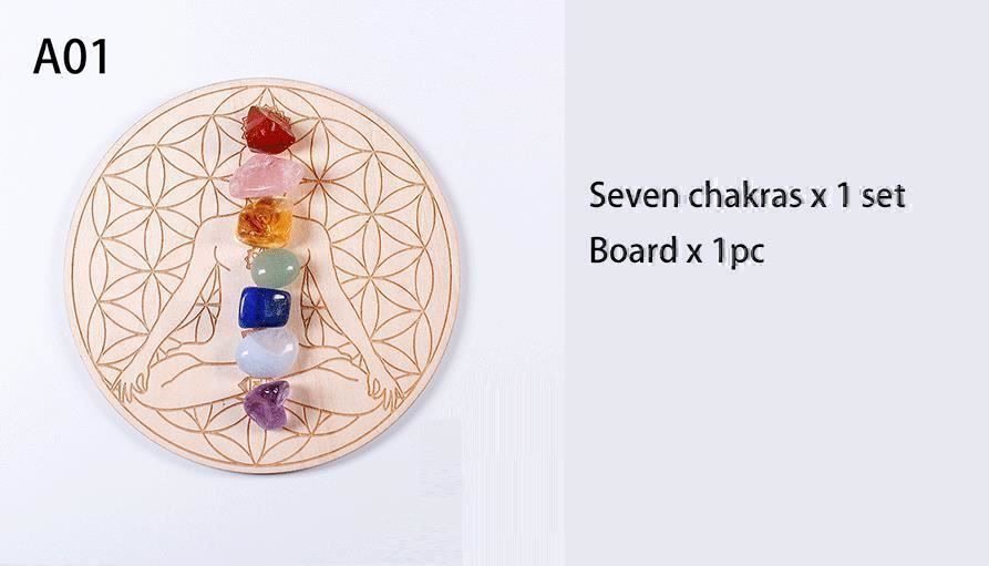 Minerali & Pietre curative: 7 Heilsteine + Holzplatten - Chakra – Nuovo e nell'imballaggio originale da Gurmels venduto da Swisspod 1