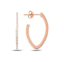 Ohrringe Mandel Zirkonia 925 Silber roségold filigran pavé