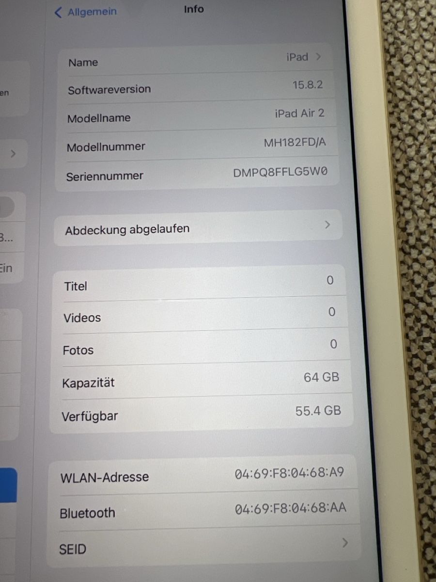 Apple Tablettes PC: Apple iPad Air 2 Gold 64 GB – D'occasion à St. Gallen par jil_d5rh 2