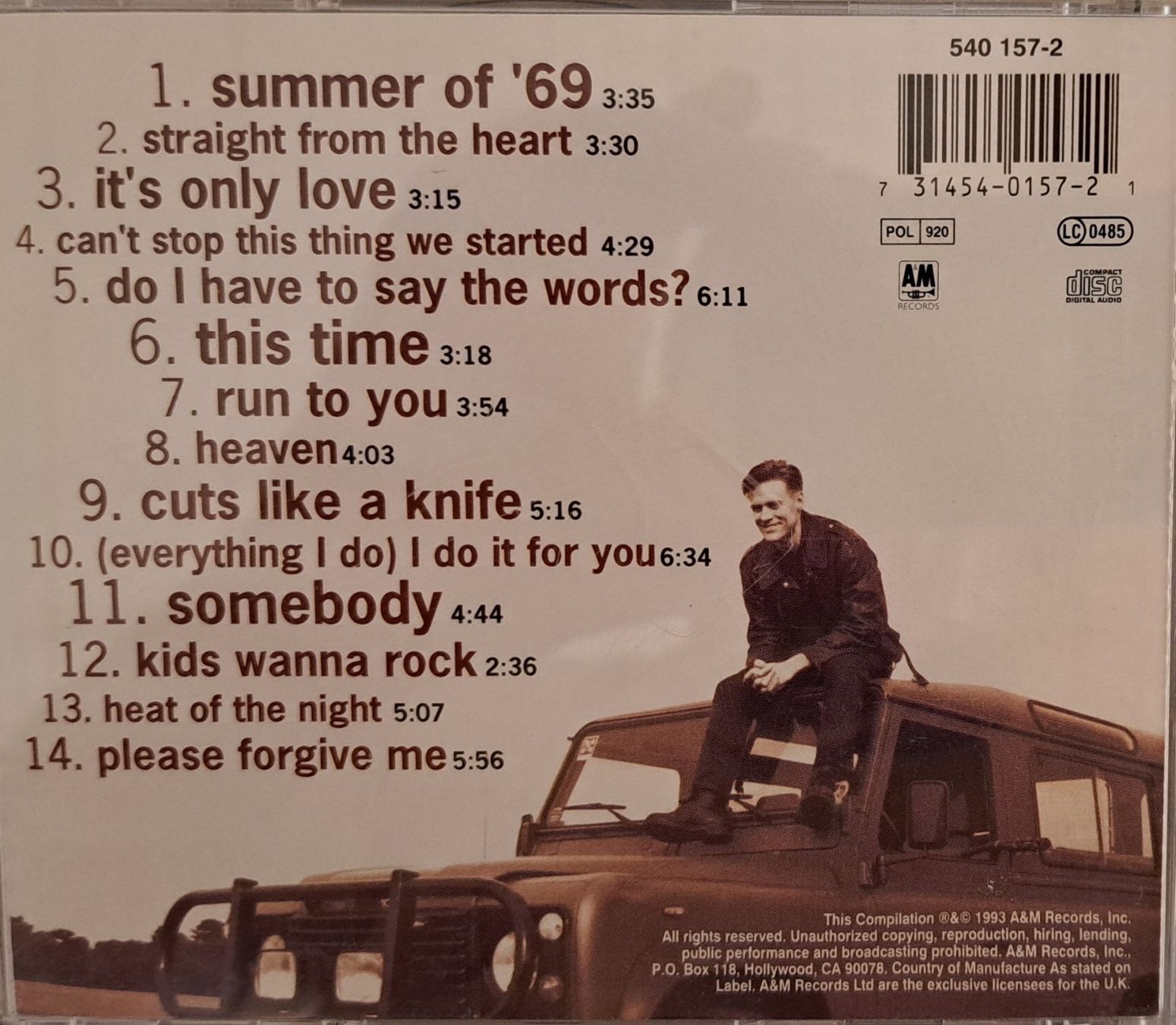 CD: BRYAN ADAMS -  ""SO FAR SO GOOD"" – Usato da Tenniken venduto da mik_6mxg 3