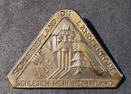 GG052 Alte Brosche KDF Schlesien mein Heimatland Länderkrone