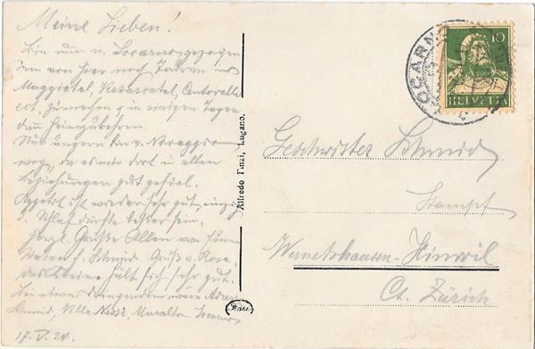 Cartoline postali: Locarno - Muralto con persone – Usato da Olten venduto da clotaldi 1