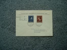 1951  Liechtenstein FDC Nr. 288A/289A Fürst + Fürstin