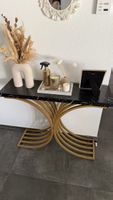 Konsolentisch Marmoroptik Schwarz Gold