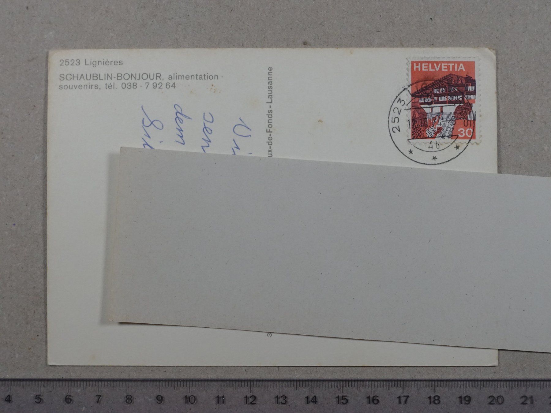 Ansichtskarten: Lignières, 1974 – Gebraucht aus Lenzburg von fh1 1