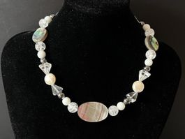 Pearl & Abalone Necklace - Sterling Silver