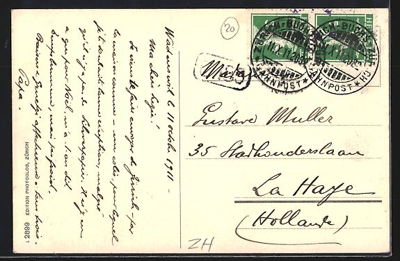 Cartoline postali: Wädenswil, Teilansicht mit reform. Kirc – Usato da Berlin venduto da bartko-reher 1