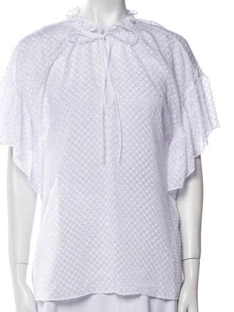 Alice &Olivia Traumbluse. NEU. Reinweiss Minimuster Gr. L