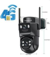 4G LTE Sicherheitskamera mit 360°-Ansicht, Farbnachts.