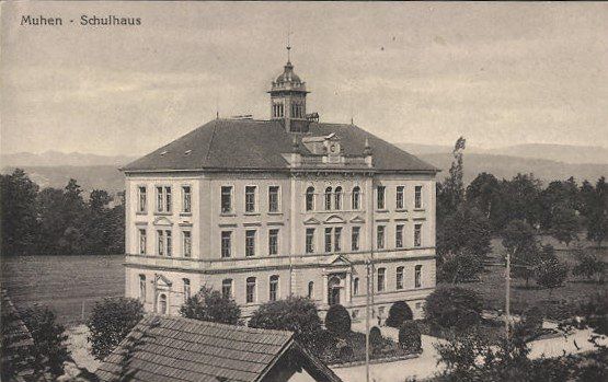 Ansichtskarten: Muhen AG Schulhaus Nr.1034 , ca.1930 – Gebraucht aus Solothurn von Bepposol