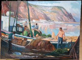 Grande peinture à l'huile sur toile