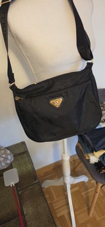 Mollérus Tasche schwarz Nylon Damen Schultertasche 