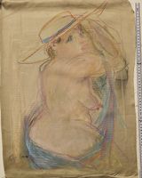 Rolf Seilaz Original Akt, Kollege Alberto Giacometti Pastell