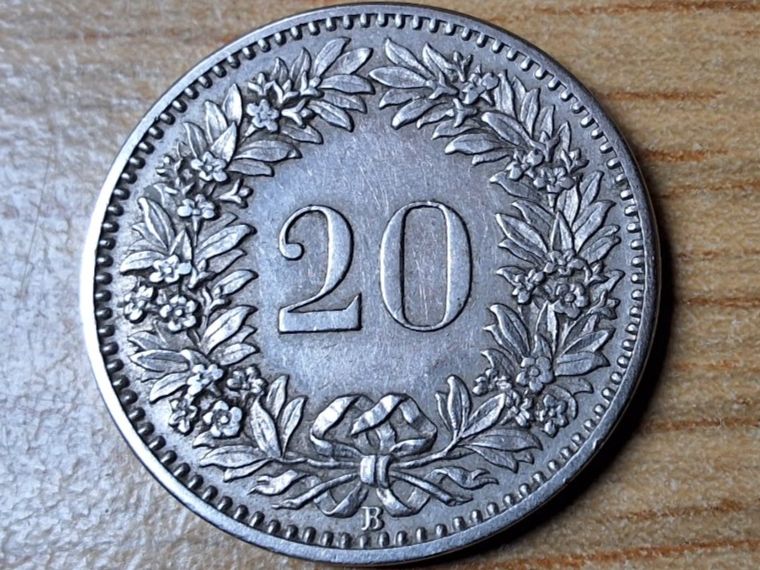 Tutti le monete: 20 Rappen 1906 - sehr schön! – Usato da Münchenstein venduto da purbach1 5