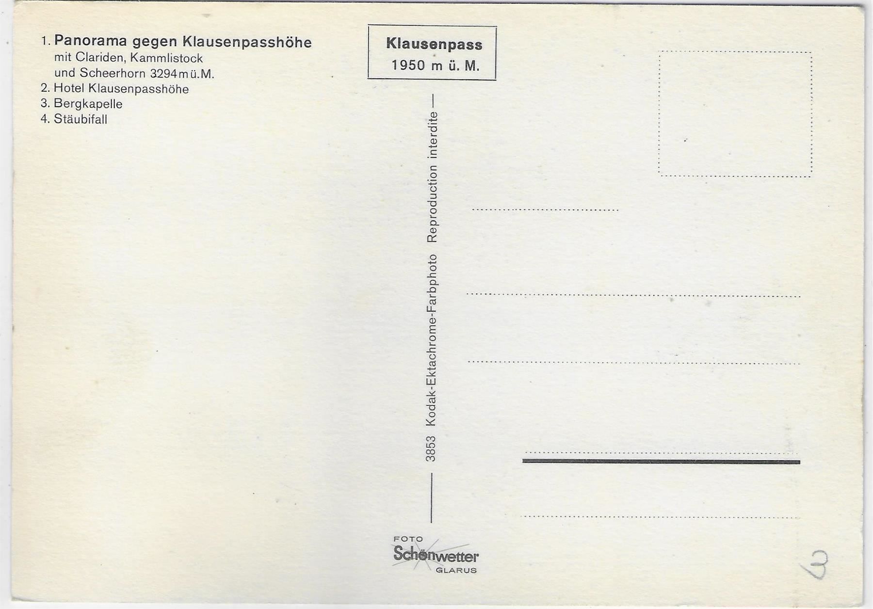 Cartes postales: Klausenpass - Multiview - Postauto – Antique à Ettingen par Kartenplanet 1
