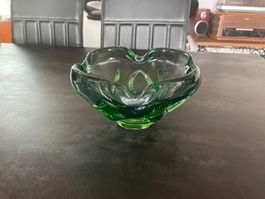Ancien Cendrier Verre Soufflé Skrdlovice