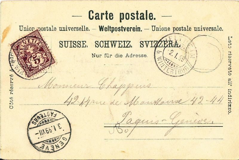 Cartoline postali: Zürich - Landesmuseum + 1899 – Usato da Emmenbrücke venduto da teestube 1