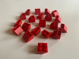 LEGO - 20 - ROTE - NEGATIVE - SCHRÄG - STEINE