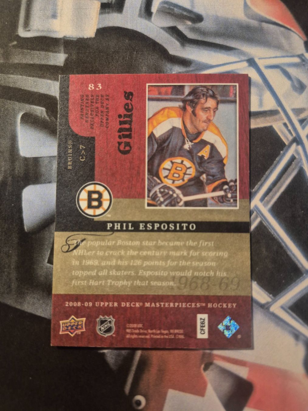 NHL Carte collezionabili: NHL Phil Esposito Boston Bruins Masterpieces – Usato da Treiten venduto da Sauber73 1