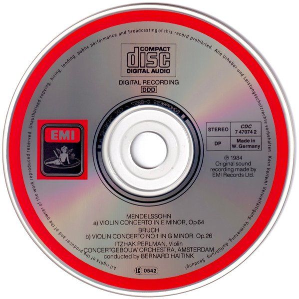 CD: Itzhak Perlman, Bernard Haitink - Max Bruch & Mendelssohn – Usato da Engelberg venduto da margol 2