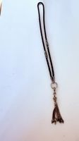 Lederkette geflochten braun mit Quaste 50 cm Länge