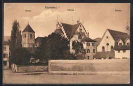 Appenzell, Strassenpartie mit Kloster, S