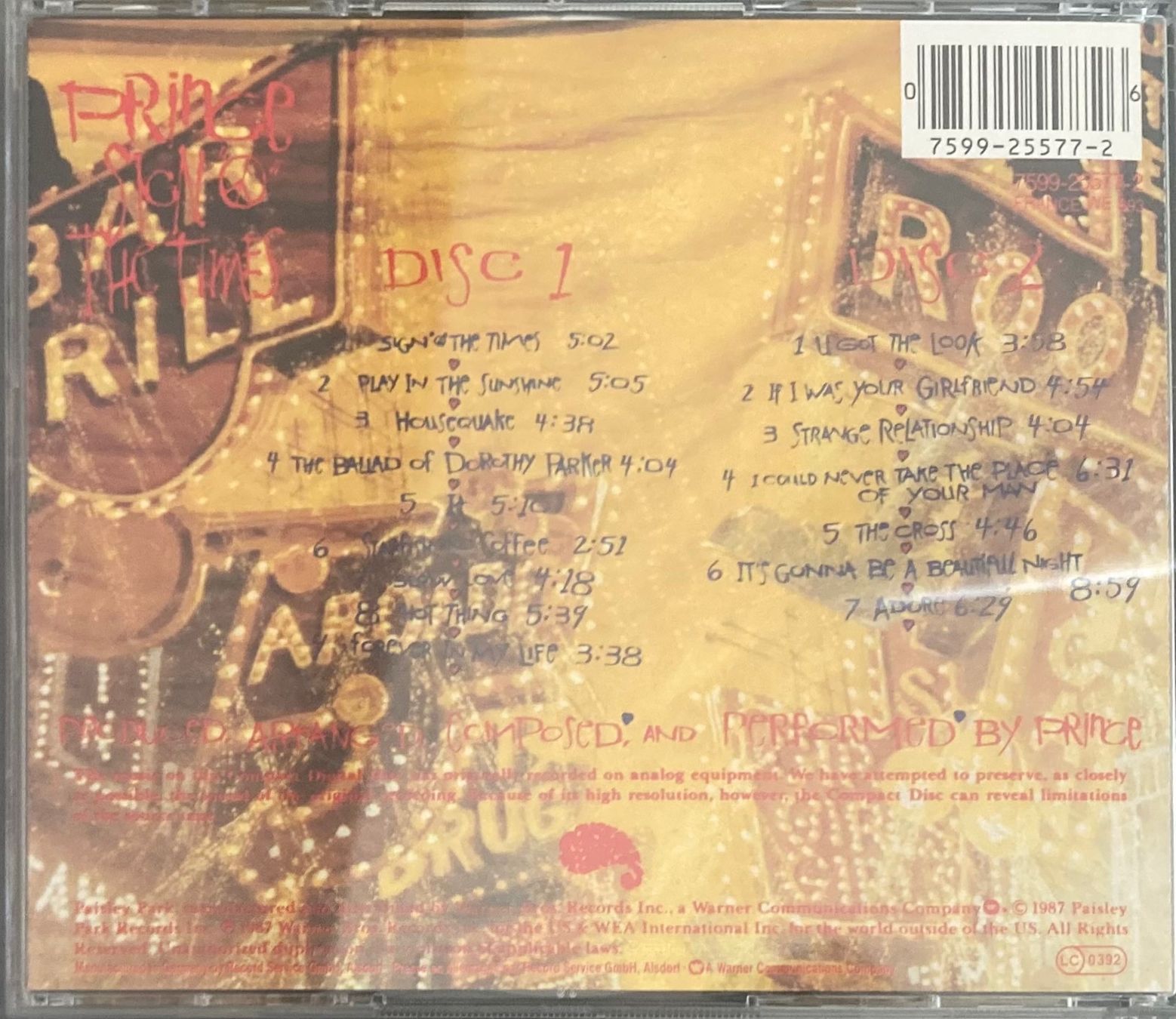 CDs: PRINCE - SIGN "O" THE TIMES – Gebraucht aus Poliez-Pittet von Newtown-Records 1