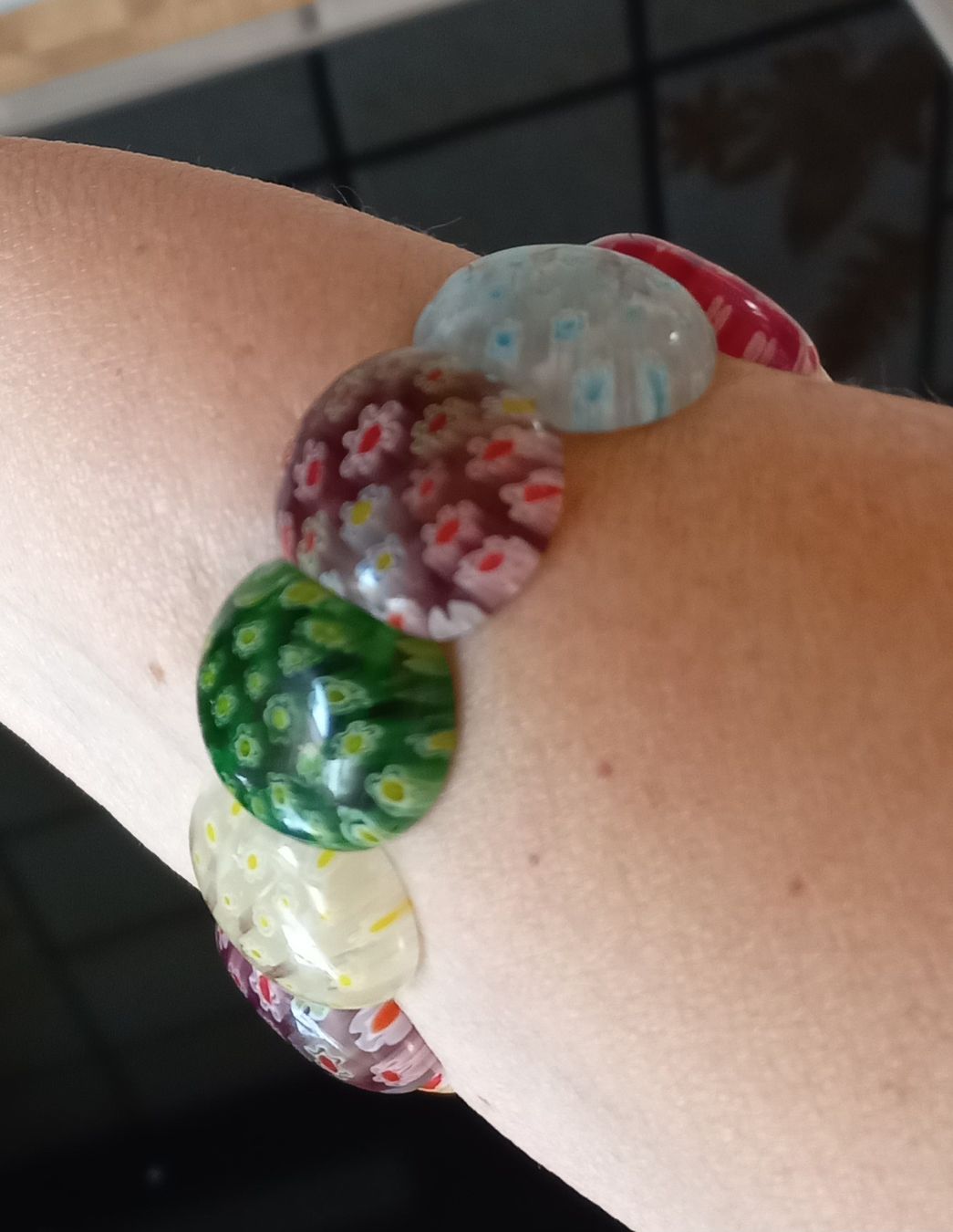 Murano Bracciali & Braccialetti: Armband Murano Glas farbig Millefiori  – Usato da Buchs AG venduto da Dzirul 3