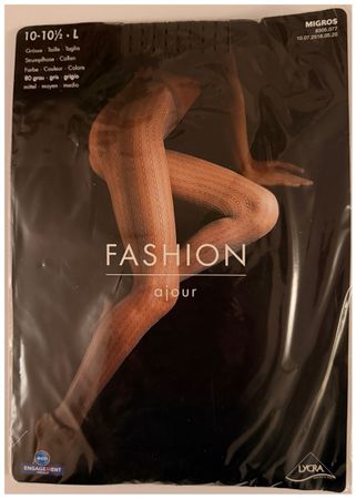 Fashion ajour Strumpfhose - Grösse L - Grau