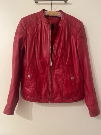 Rote Lederjacke, Grösse 38, Top Zustand!