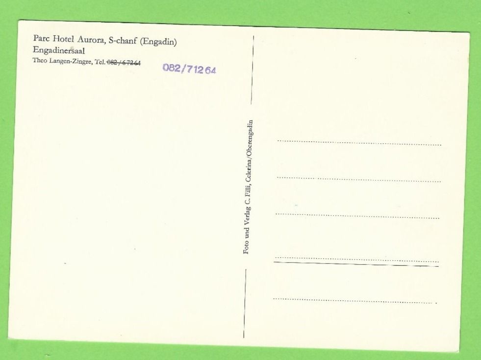Cartoline postali: S-chanf, Parc Hotel Aurora – Nuovo (secondo la descrizione) da Zürich venduto da t24_de 1