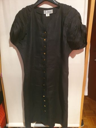 Abito in puro lino nero tg 46IT/ 40 CH